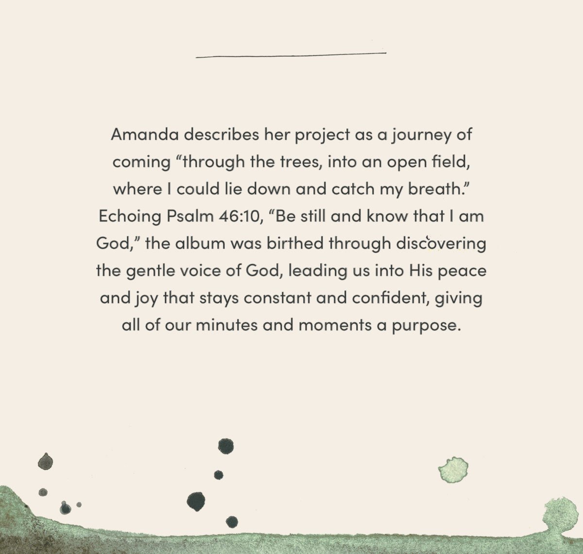 Amanda describes her project as a journey
